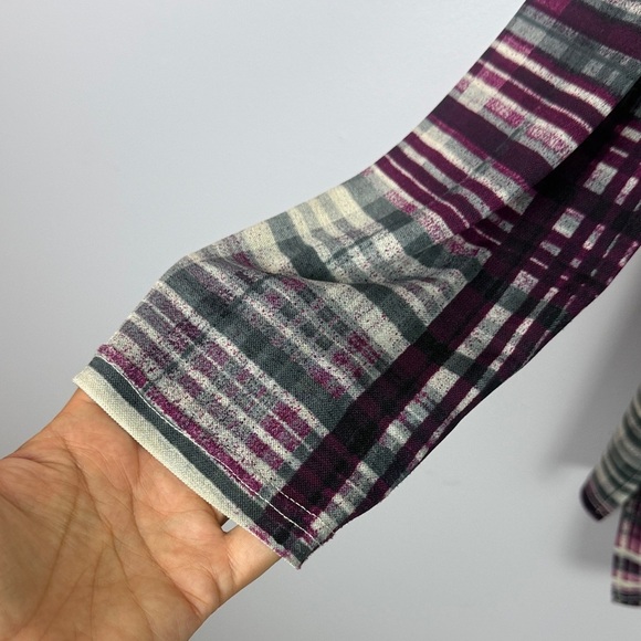 Joseph Ribkoff Casual Plaid Multicoloured Striped Roll Up Sleeve Blouse Size 10 - Picture 5 of 14